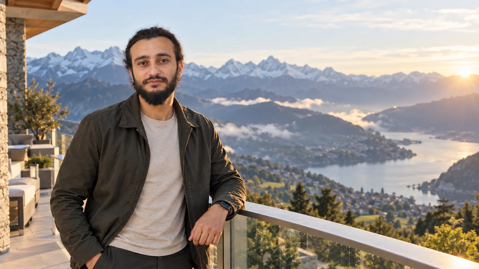 Owner-supplied mountain scene portrait; illustrative travel imagery